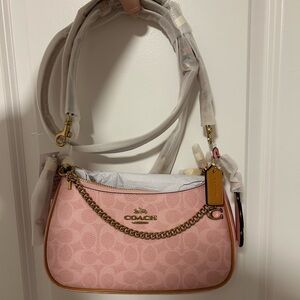 coach powder pink teri shoulder bag
